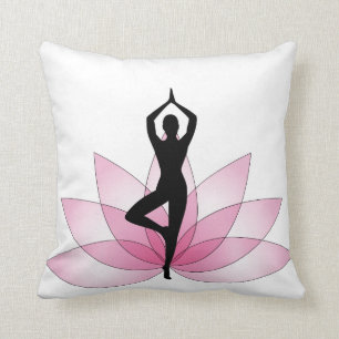 Coussin Calme blanc rose de médiation de zen de yoga de
