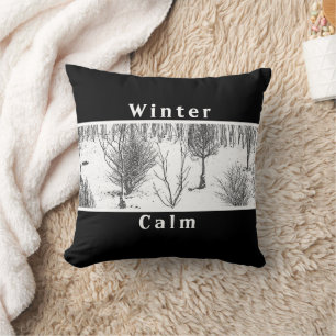 COUSSIN CALME D'HIVER/BEAUTÉ DE L'HIVER/ARBRES/B & W.