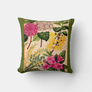 Coussin camélia, forsythie, rhododendron et acacia