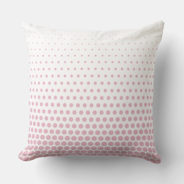 Coussin Cameo Pink Poka Dot Blanc Moderne (Recto)