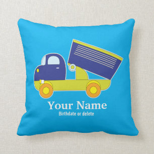 Coussin Camion à benne basculante bleu et vert