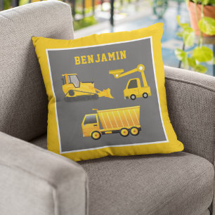 Coussin Camion à benne excavatrice Thème Construction Cham