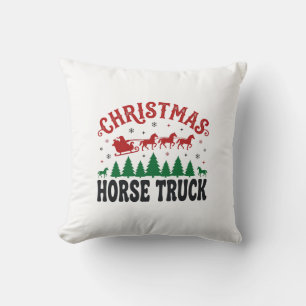 Coussin Camion à chevaux de Noël Santa Sleigh Design Weste