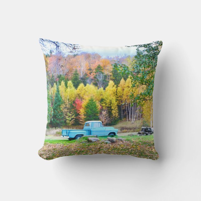 Coussin Camion bleu vintage (Recto)