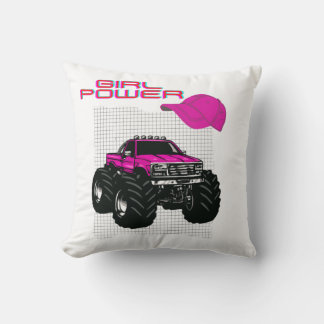 Coussin Camion Carré de Camion Pink Power Girl