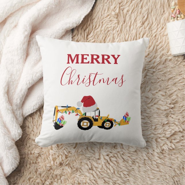 Coussin Camion de construction de la canot de Noël (Couverture)