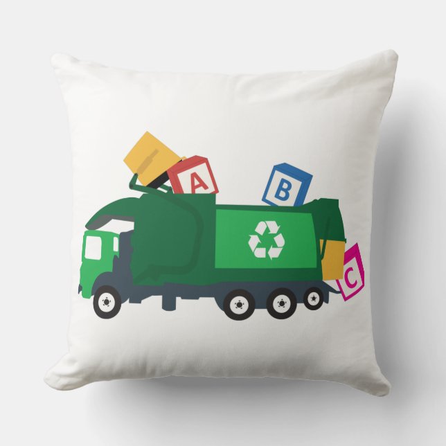 Coussin Camion de recyclage ABC (Recto)