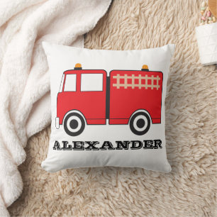 Coussin Camion d'incendie rouge personnalisé