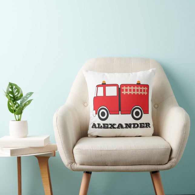 Coussin Camion d'incendie rouge personnalisé (Chaise)