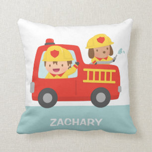 Coussin Camion-feu rouge avec pompier Boys Décoration de l