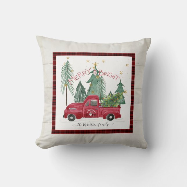 Coussin Camion Rouge Joyer Lumineux Plaid Gnomhouse Farmho (Recto)
