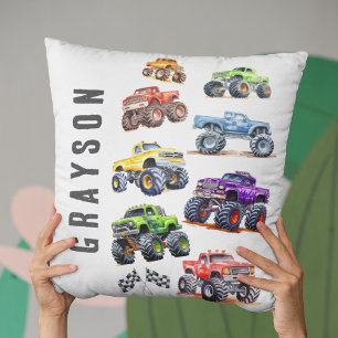 Coussin Camions Monster pour enfants modernes