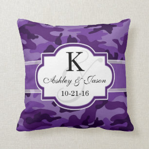 Coussin Camo violet violet, Mariage de camouflage