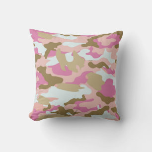Coussin CamoThon Rose Et Khaki
