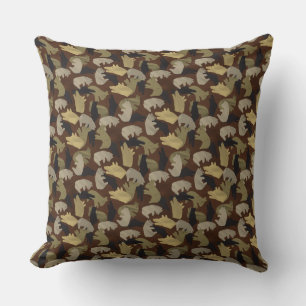 Coussin Camouflage animal Silhouette Brown