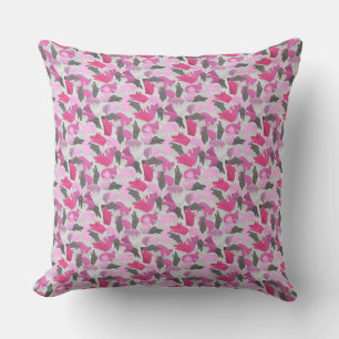 Coussin Camouflage animal Silhouette rose