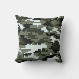 Coussin Camouflage urbain numérique à 8 bits / Camo