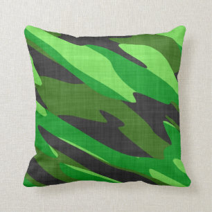 Coussin camouflage vert d'armée de jungle texturisé