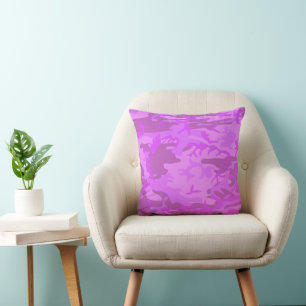 Coussin Camouflage violet clair