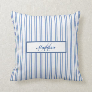 Coussin Campagne Bleue En Rayures Agritourisme Ticking
