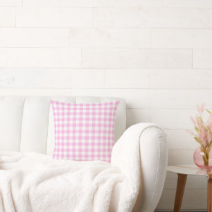 Coussin Campagne Cottage Rose à carreaux