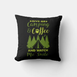 Coussin Camping Camper Cadeau de café