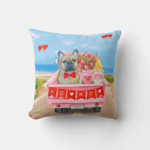 Coussin Camping-car de la Saint-Valentin pour Bouledogue F