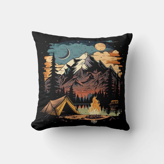 Coussin Camping de montagne (Recto)