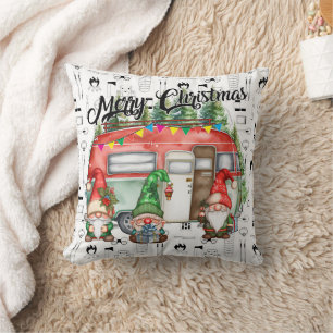 Coussin Camping Noël thème Snowman pour Camper