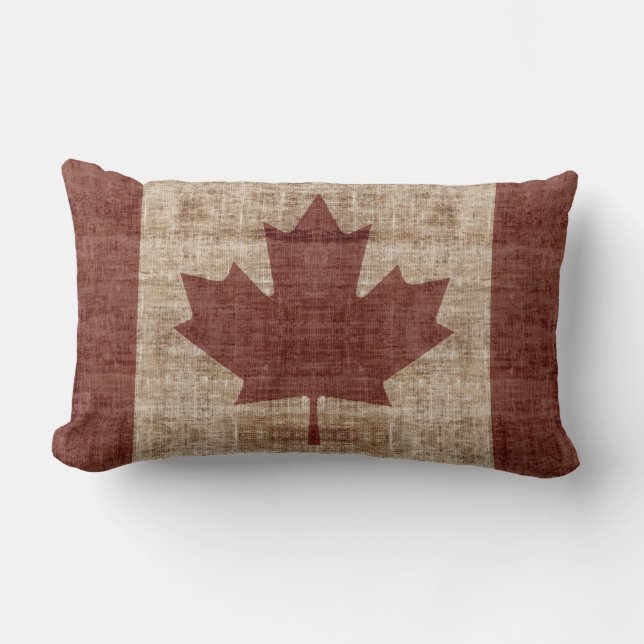 Coussin canadien grunge de drapeau (Recto)