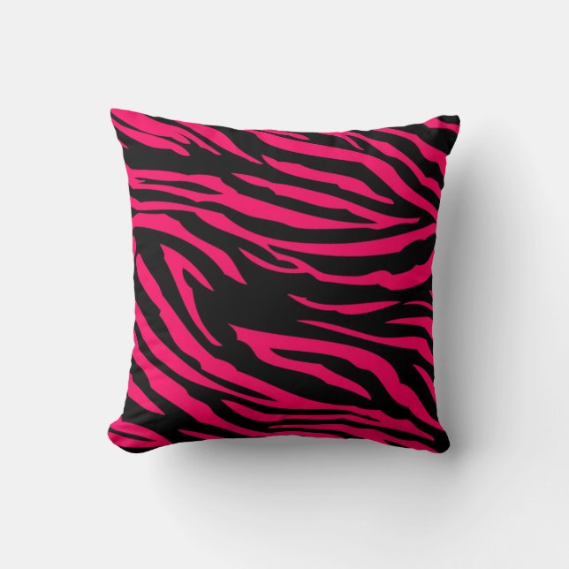 Coussin Canapé d'impression en zèbre noir rose chaud Jeu d (Recto)