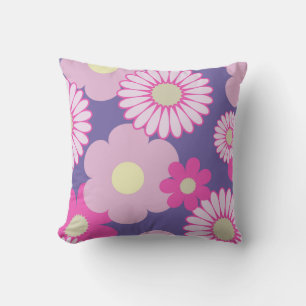 Coussin Canapé rose et violet fleuri
