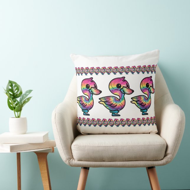Coussin Canard colvert Tie Dye (Chaise)