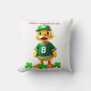 Coussin Canard Jaune Mignon en Maillot des Celtics – Unrea