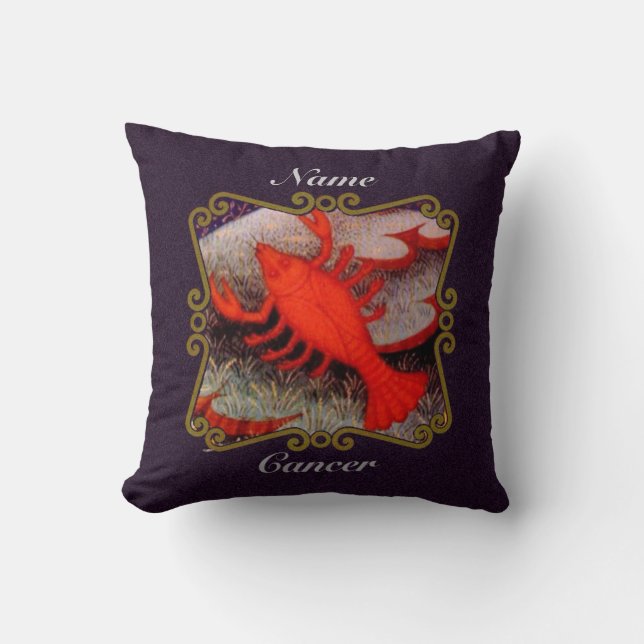 Coussin Cancer Cadeau Zodiaque - Personnalisé (Recto)