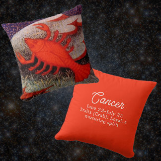 Coussin Cancer le crabe signe zodiaque fête d'anniversaire