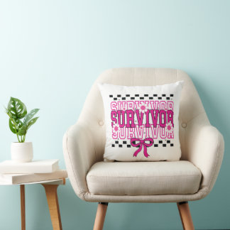 Coussin Cancer Survivor Breast Cancer Pink
