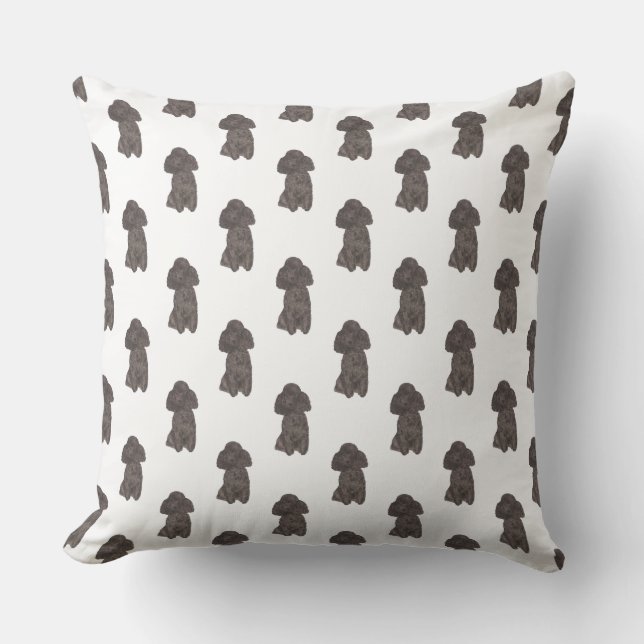 Coussin Caniche (Noir) (Recto)