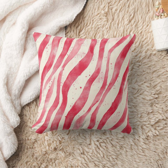 Coussin Canne de Noël rouge et blanche   (Couverture)
