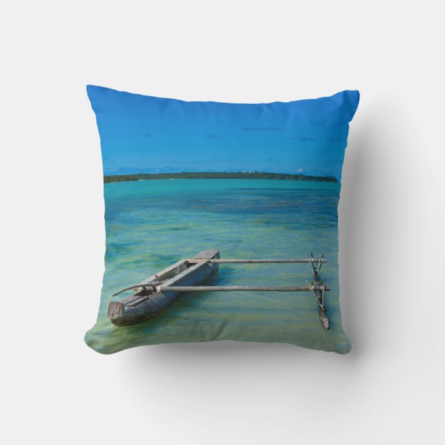 Coussin Canot Outrigger en mer peu profonde (Recto)