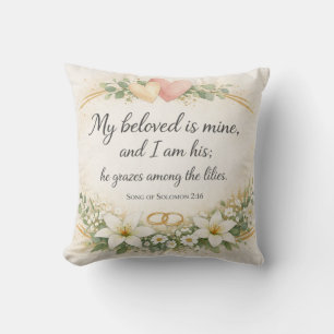 Coussin Cantique des Cantiques 2:16 - Verset biblique d'am
