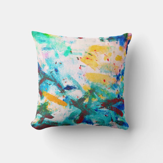Coussin Canva Artistique Verte. Illustration de Cool viole (Recto)