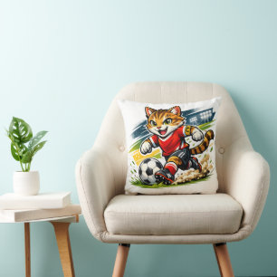 Coussin Capitaine Chat : La Course de Foot