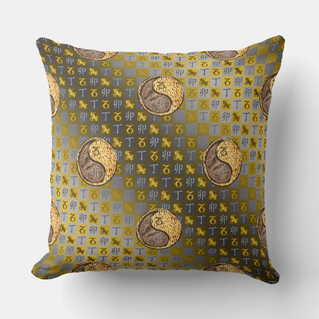 Coussin Capricorne & Lapin de Feu (Recto)