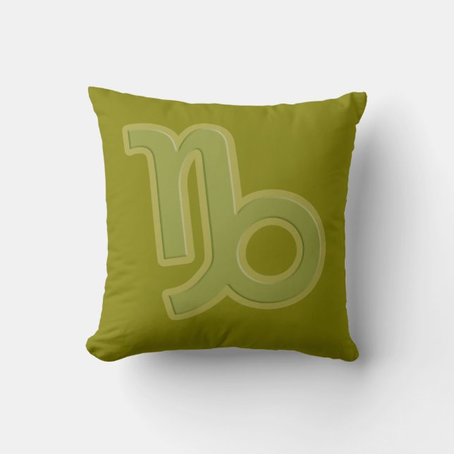 Coussin "Capricorne" signe terrestre zodiac vert lancer or (Recto)