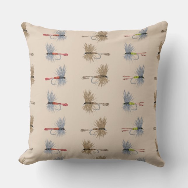 Coussin Capuchons de pêche à la mouche (Recto)