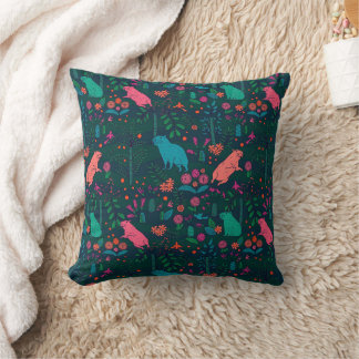 Coussin Capybara joueur dans la forêt – Sans couture tropi
