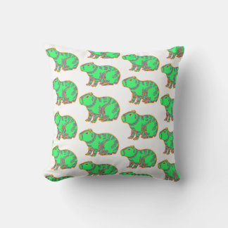Coussin Capybara Néon – Animal Coloré Mignon