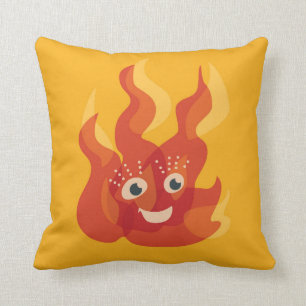 Coussin Caractère heureux de flamme brûlante du feu