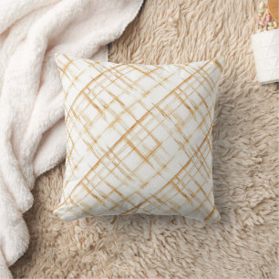 Coussin Caramel crème rayures blanches